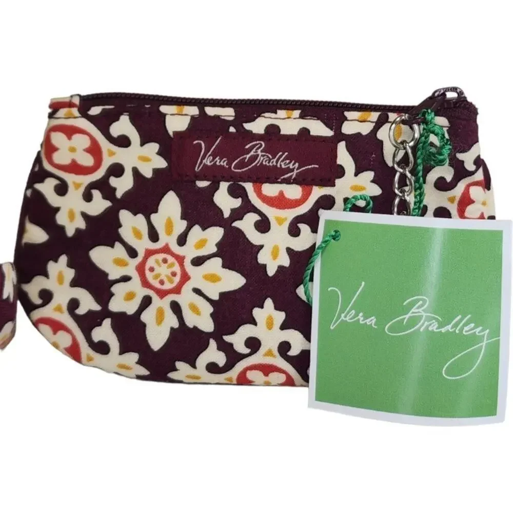 Vera Bradley‎ Eyeglass Case And Clip Zip ID Wallet Medallion Pattern